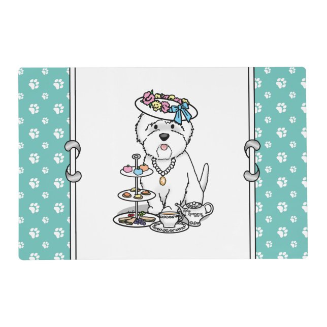 Tea Party Westie Dog West Highland White Terrier Placemat (Front)