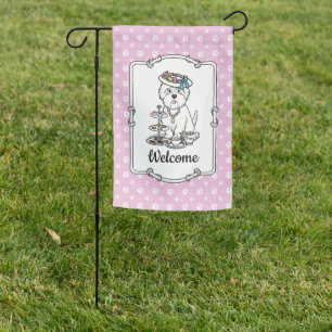 Tea Party Westie West Highland White Terrier Cute Garden Flag