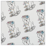 Tea Party Westie - West Highland White Terrier Fabric