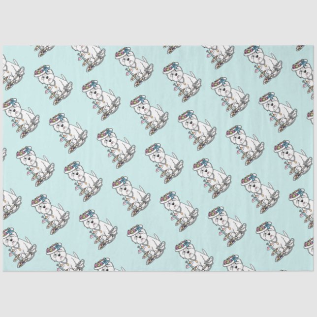 Tea Party Westie - West Highland White Terrier Tissue Paper (Front)