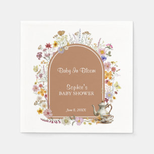 Tea Party Wildflower Baby In Bloom Baby Shower Napkins