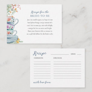 Tea Party Wildflower Bee Bridal Shower Enclosure Card