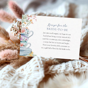Tea Party Wildflower Bee Bridal Shower Enclosure Card