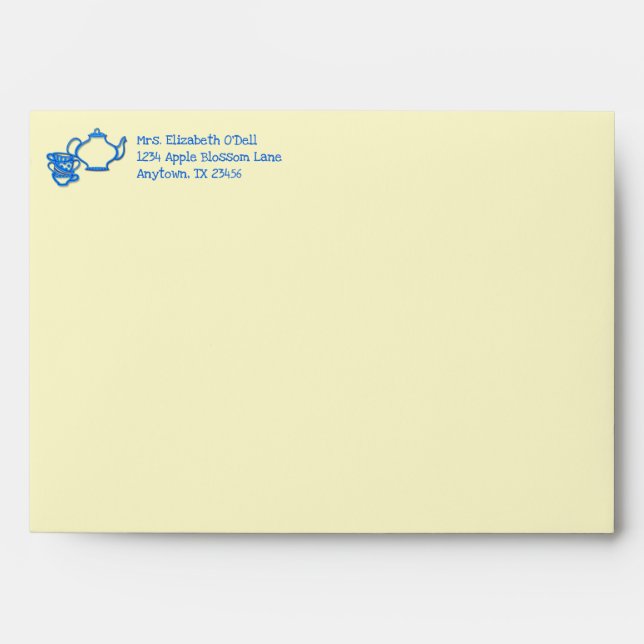 Tea Party with Kettle and Cups Envelope (Front)