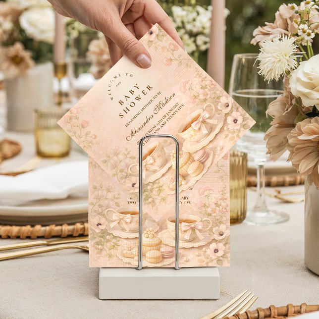 Tea Party With Mom-to-Be Baby Shower Napkins (Creator Uploaded)