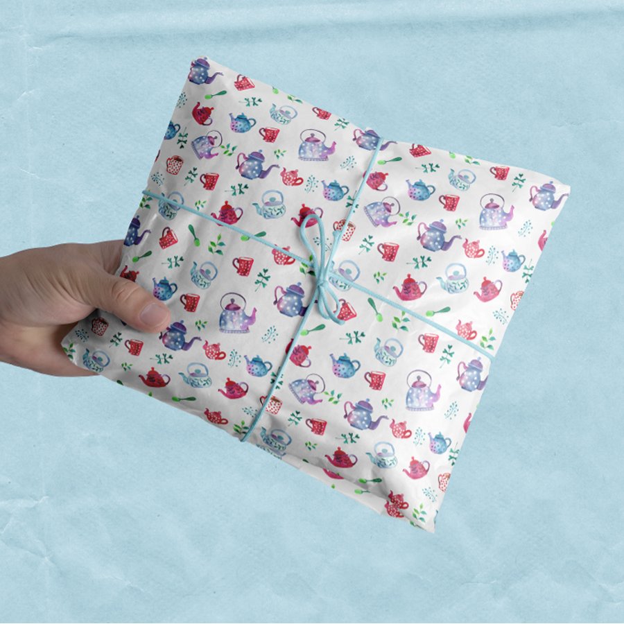 Tea Party Wonderland Watercolor Pastel Pattern Tissue Paper