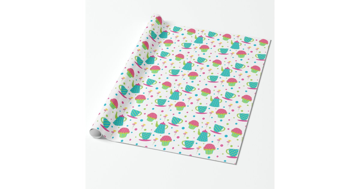Tea Party Wrapping Paper Zazzle