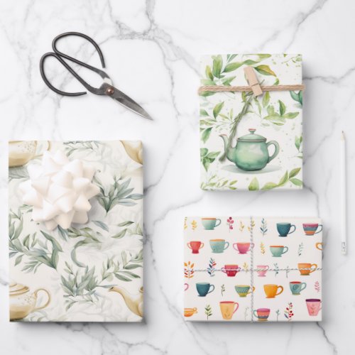 Tea Party Wrapping Paper Sheets