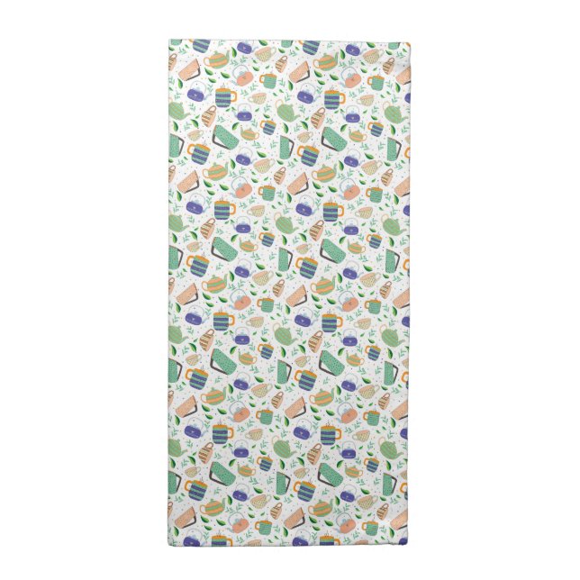 tea pattern cloth napkin (Half Fold)