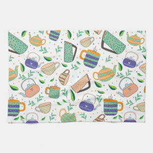 tea pattern kitchen towel