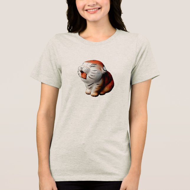 Tea Pet Tiger Tri-Blend Shirt (Front)
