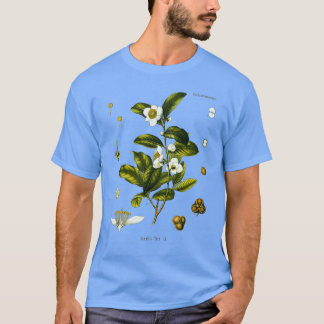 Tea plant biological drawing Camellia Sinensis T-Shirt