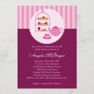 Tea Pot and Pastries Bridal Shower Invitation