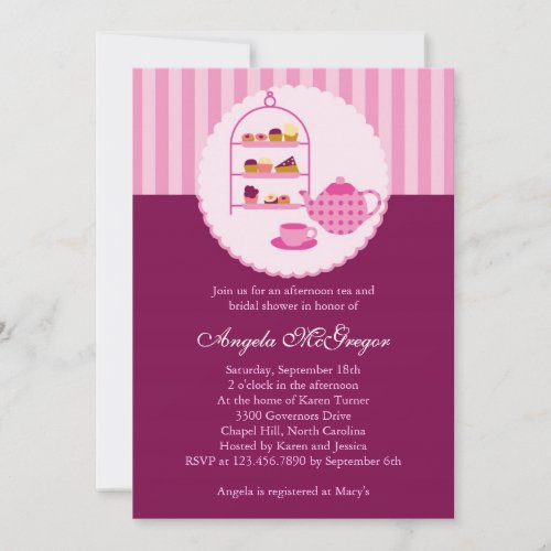 Tea Pot and Pastries Bridal Shower Invitation