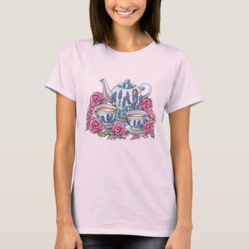 Tea Pot and Roses T_Shirt