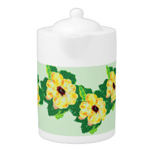Tea Pot : Black Eyed Susan Vine Flower
