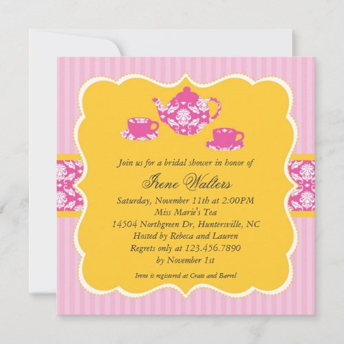 Tea Pot Bridal Shower Invitation