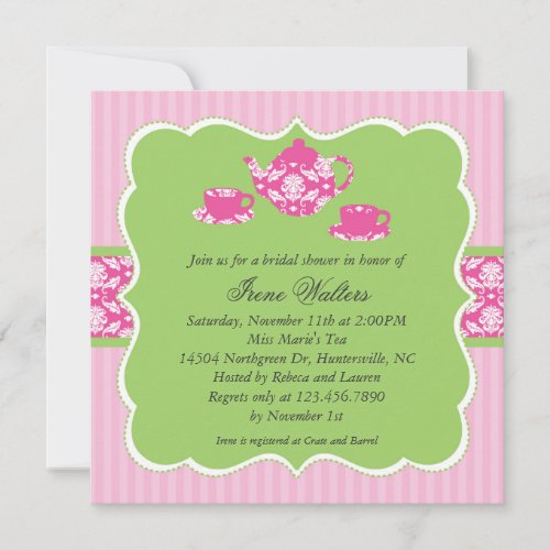 Tea Pot Bridal Shower Invitation