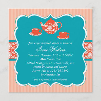 Tea Pot Bridal Shower Invitation