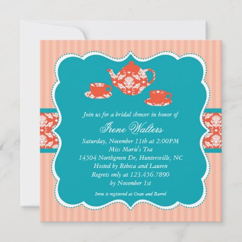 Tea Pot Bridal Shower Invitation