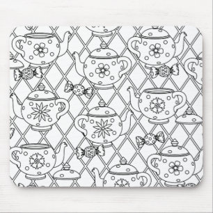Tea Pot Doodle Mouse Pad