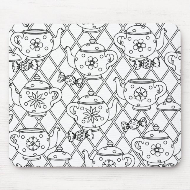 Tea Pot Doodle Mouse Pad (Front)