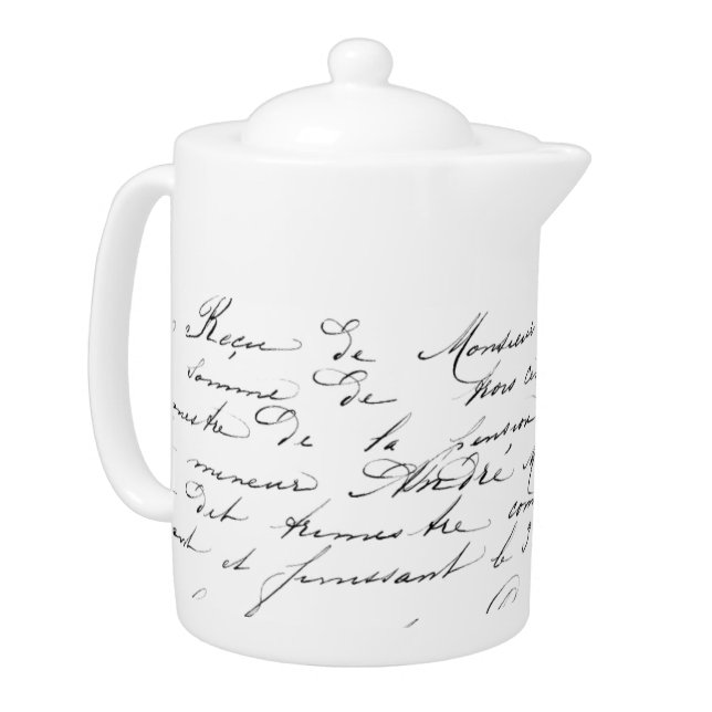 Tea Pot - French Handwriting Sample (Left)