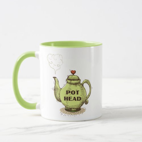 Tea Pot Head Funny Tea Mug