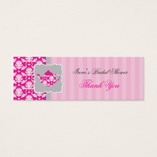 Tea Pot (Pink/Grey) Thank You Tag Business Cards