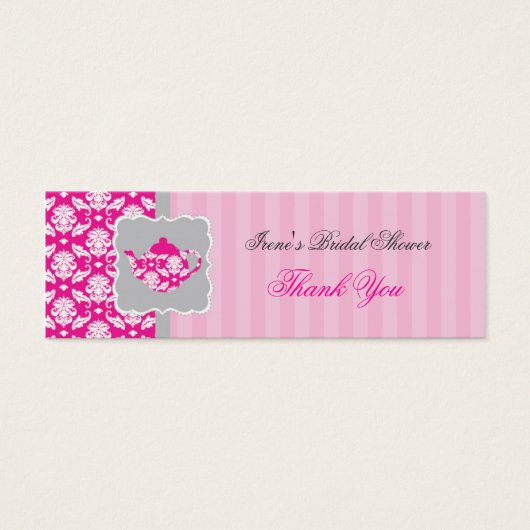Tea Pot (Pink/Grey) Thank You Tag (Front)