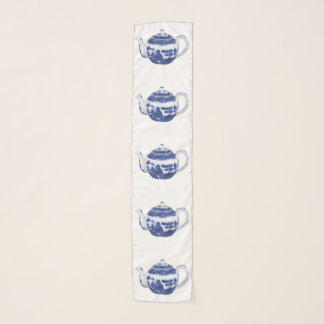 Tea Pot Scarf Blue Willow Style