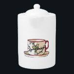 Tea Pot with Tea Cup<br><div class="desc">A fun old image of a tea cup goes perfectly with a tea pot.
Fancy a cuppa?</div>