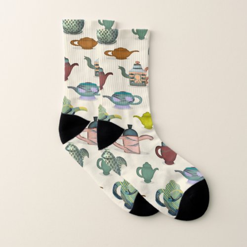 Tea pots in a pretty pattern socks