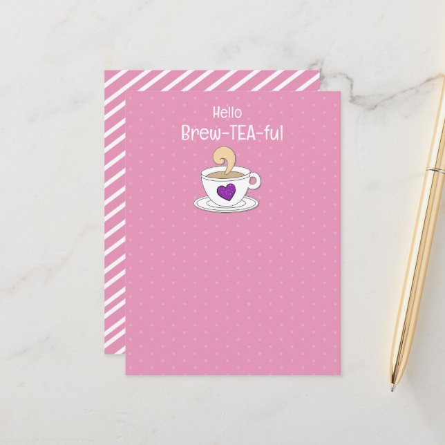 Tea Puns and Quotes Tea Party Favor Postcard (Front/Back In Situ)