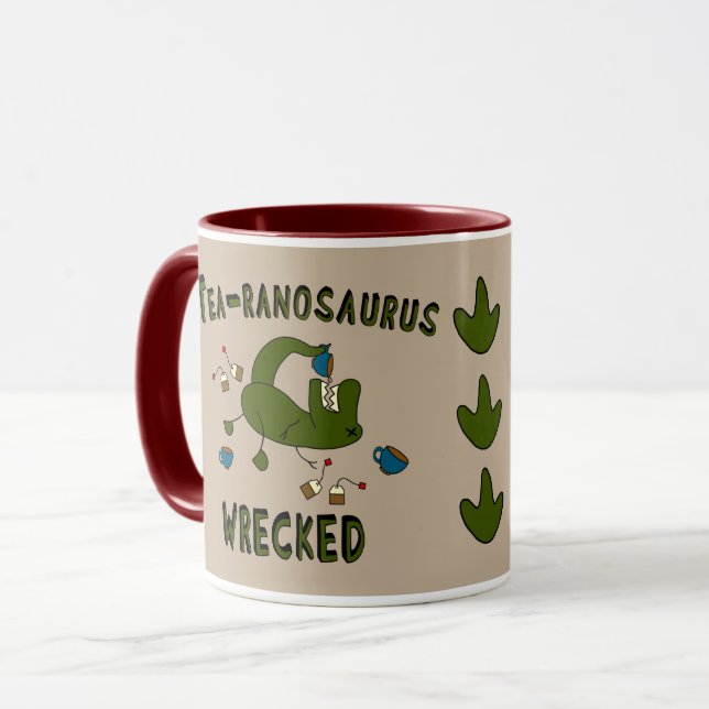 Tea-ranosaurus Wrecked Mug (Front Left)