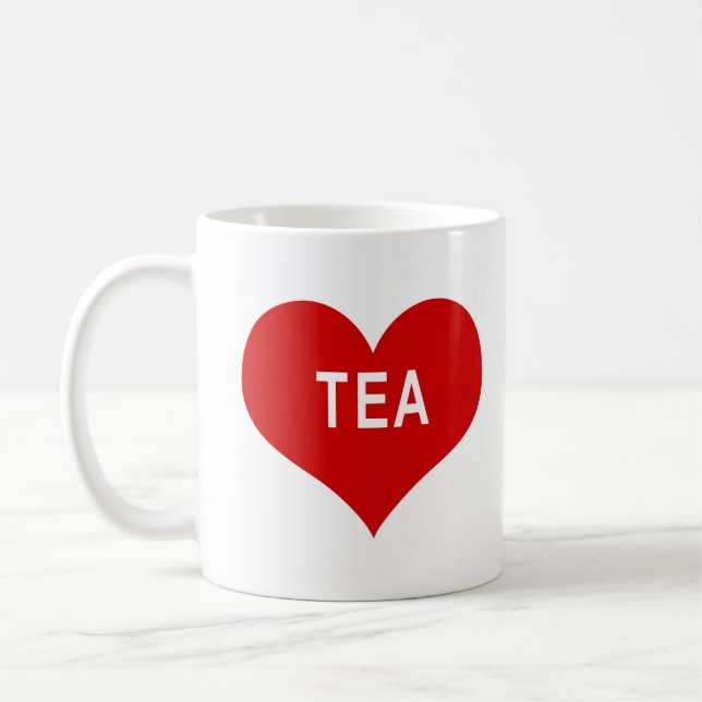 TEA Red Love Heart Coffee Mug (Left)
