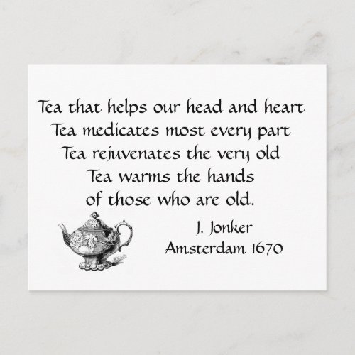 Tea Rejuvenates the  Head and Heart Postcard