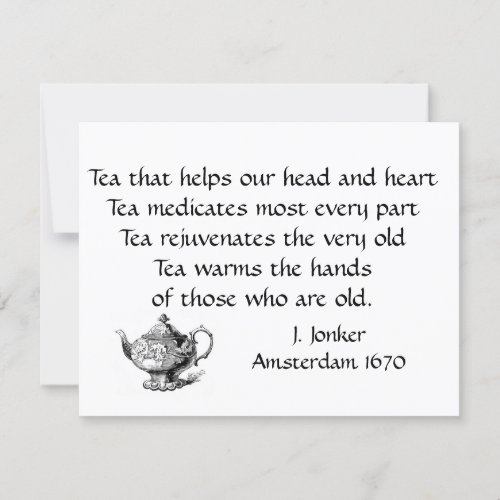 Tea Rejuvenates the  Head and Heart Postcard