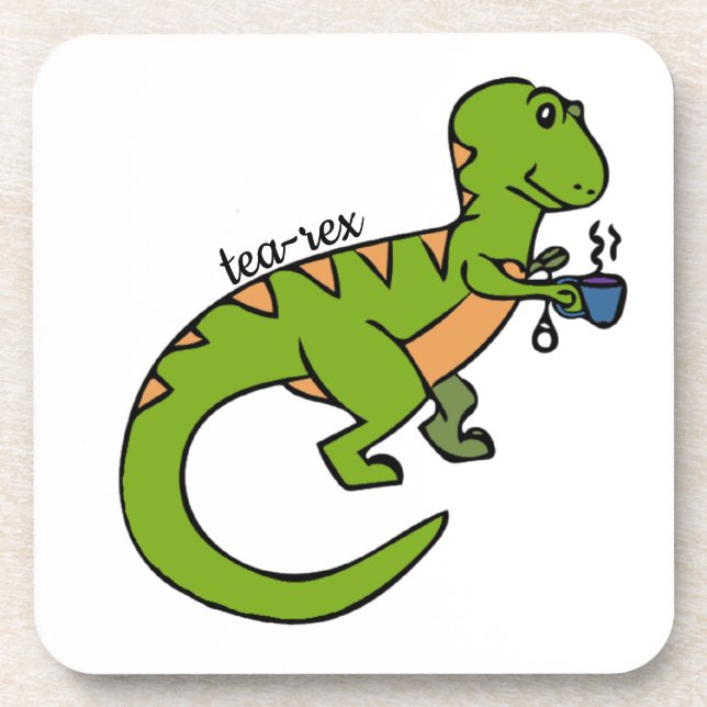 Tea-Rex Beverage Coaster (Front)