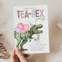 Tea-Rex Birthday Party Invitation