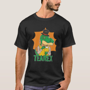 Tea Rex Cute Dino Rex Tea Leaves Cup Time - Tea Re T-Shirt