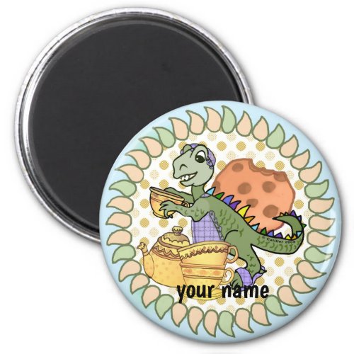 Tea Rex Dinosaur custom name Magnet