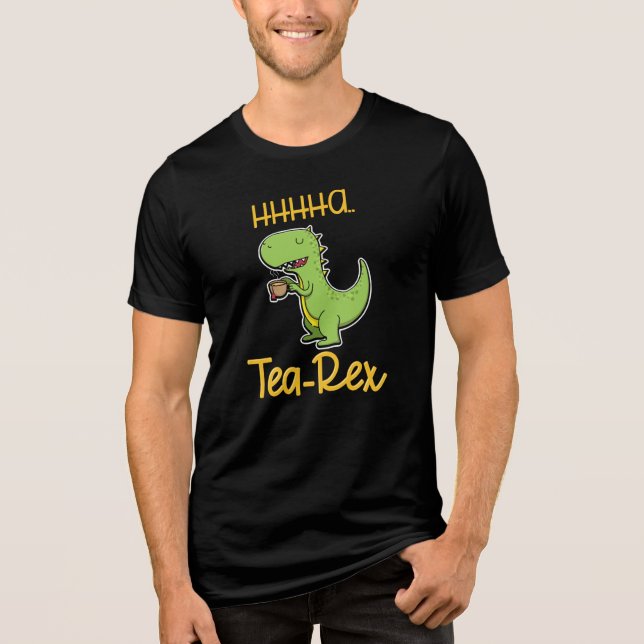 Tea Rex Dinosaur Tyrannosaurus Tri-Blend Shirt (Front)