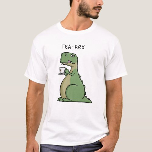 Tea_Rex Funny Rex Dinosaur Tea Pun Cartoon Funny N T_Shirt