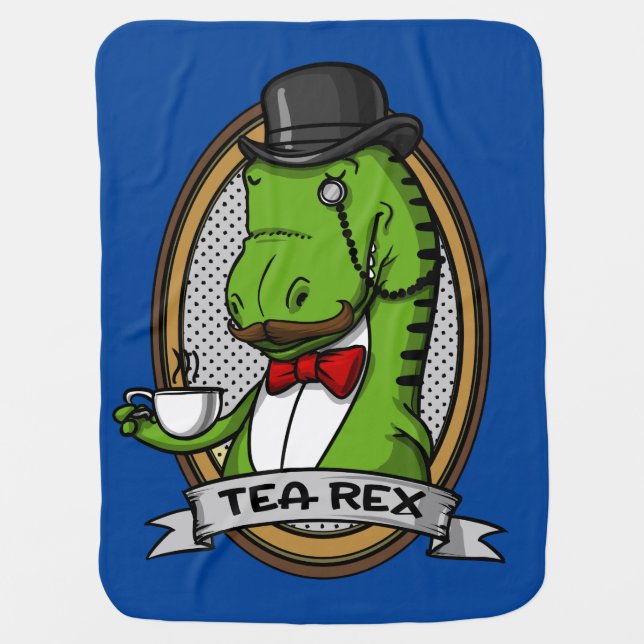 Tea Rex Funny T-Rex Dinosaur Joke Baby Blanket (Front)