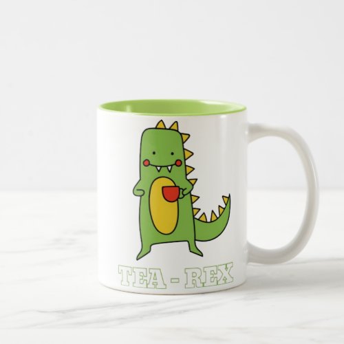 Tea_Rex Illustration Two_Tone Coffee Mug
