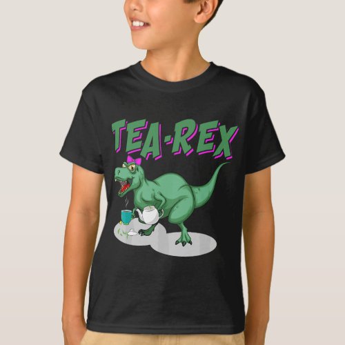 Tea Rex Ladies Sisters Aunts Moms Dinosaur Humor L T_Shirt
