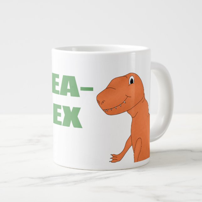 Tea Rex Personalized Dinosaur Giant Coffee Mug (Front Right)