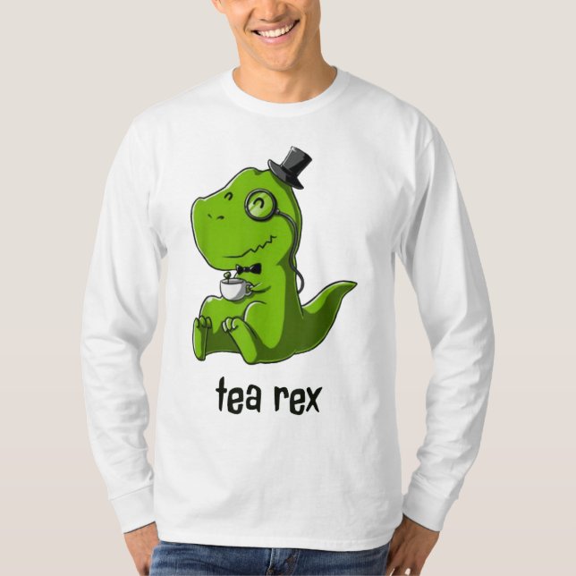 Tea Rex T-Rex Dinosaur Dino Coffee Hot Drink Cool  T-Shirt (Front)