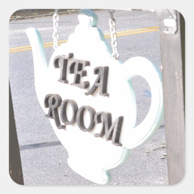 Tea Room Square Sticker (Front)